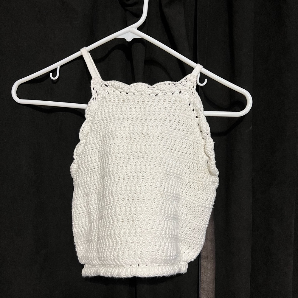 White Hollister Crochet Top